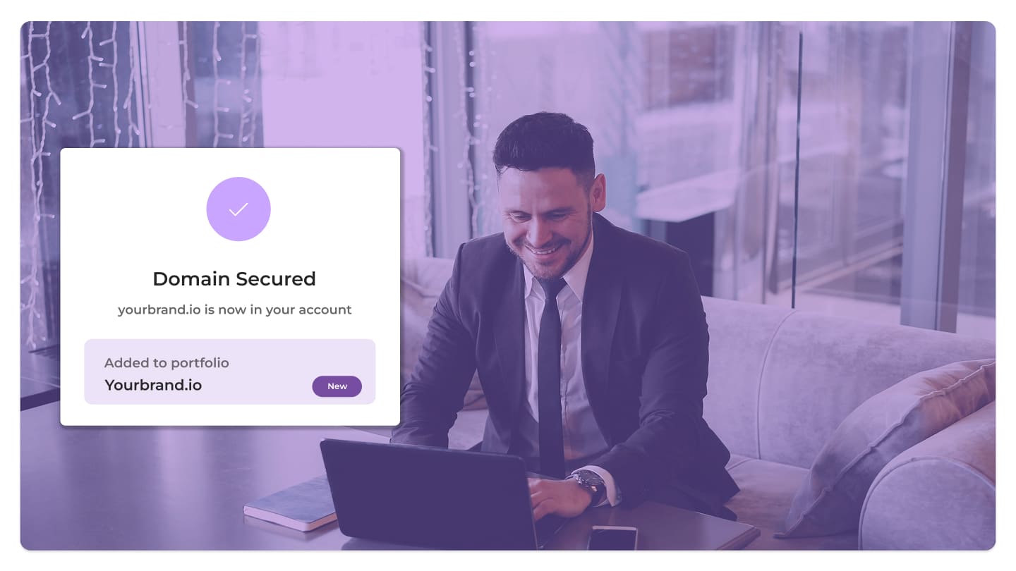 man smiling from domain brokerage purchase